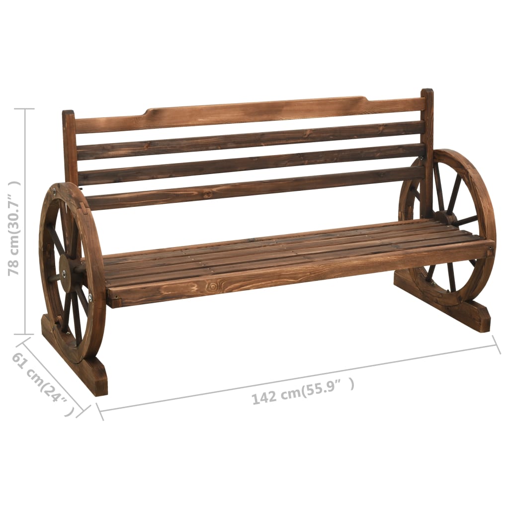 vidaXL Záhradná lavička 142 cm masívne jedľové drevo