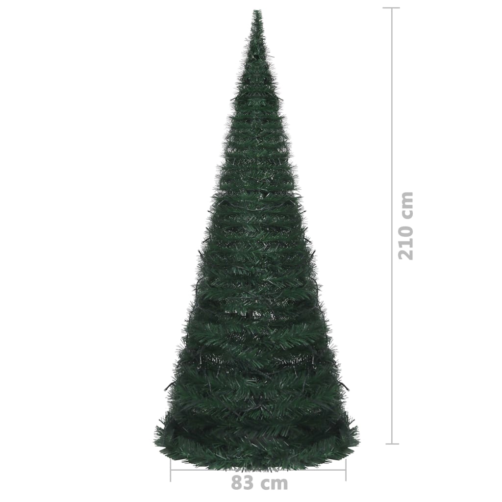 vidaXL Rozkladací osvetlený umelý vianočný stromček, zelený 210 cm
