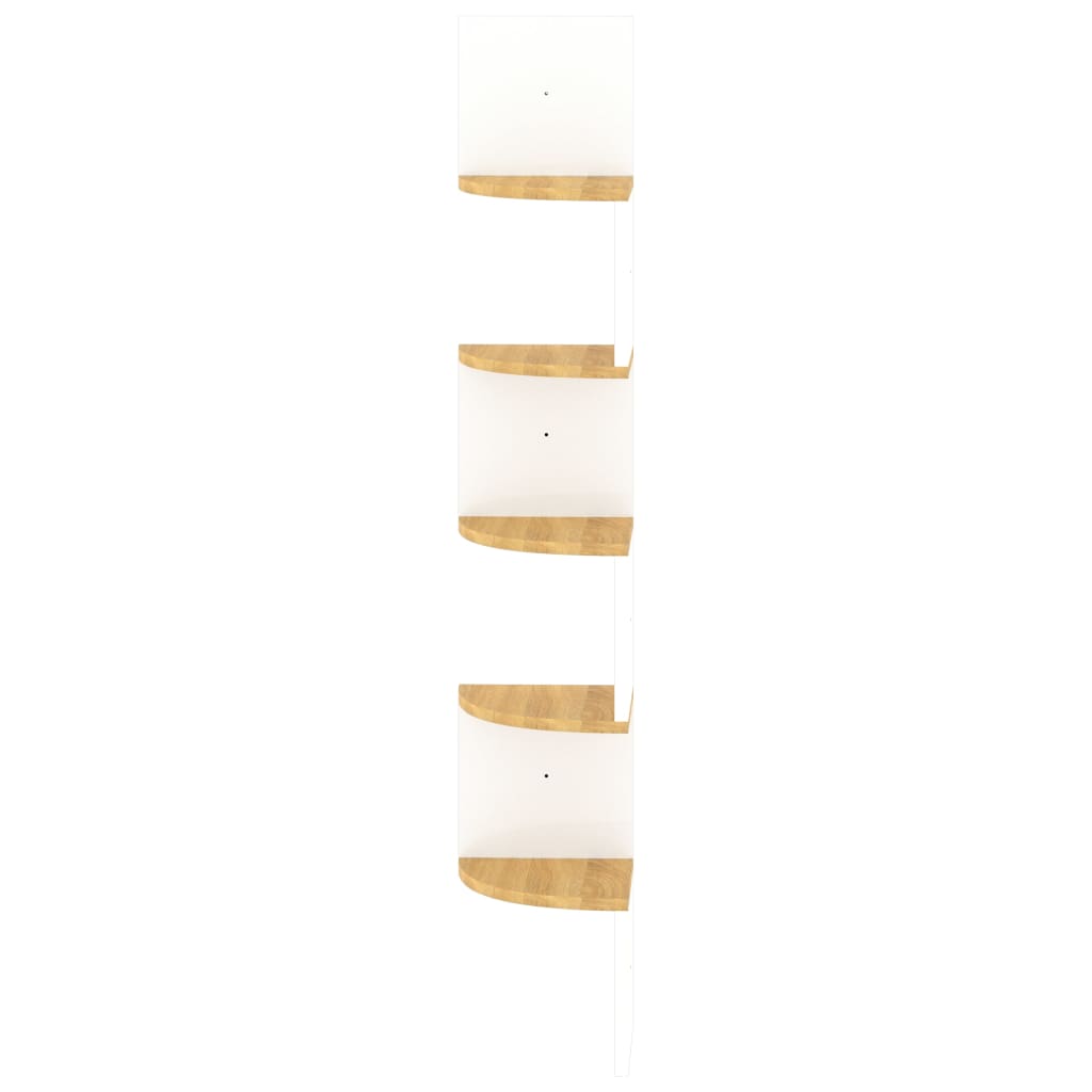 vidaXL Nástenný rohový regál biela+sonoma 19x19x123cm kompozitné drevo
