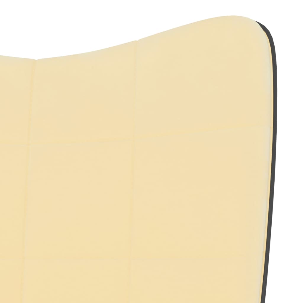 vidaXL Relaxačné kreslo s podnožkou krémovo-biele zamat a PVC