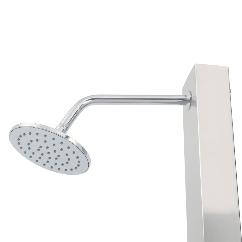vidaXL Vonkajšia sprcha s vaničkou, WPC, nehrdzavejúca oceľ