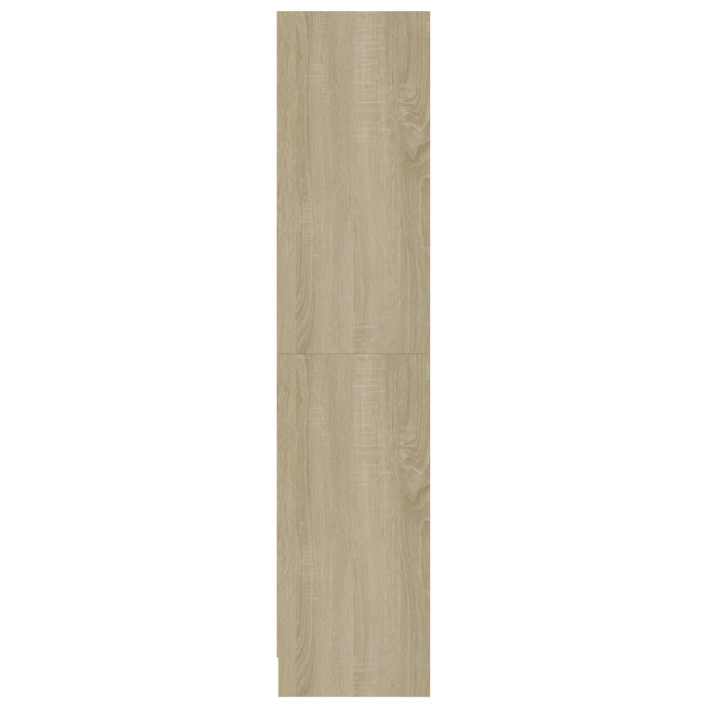 vidaXL Knižnica, 3 police, biela+sonoma 60x24x109 cm, kompozitné drevo