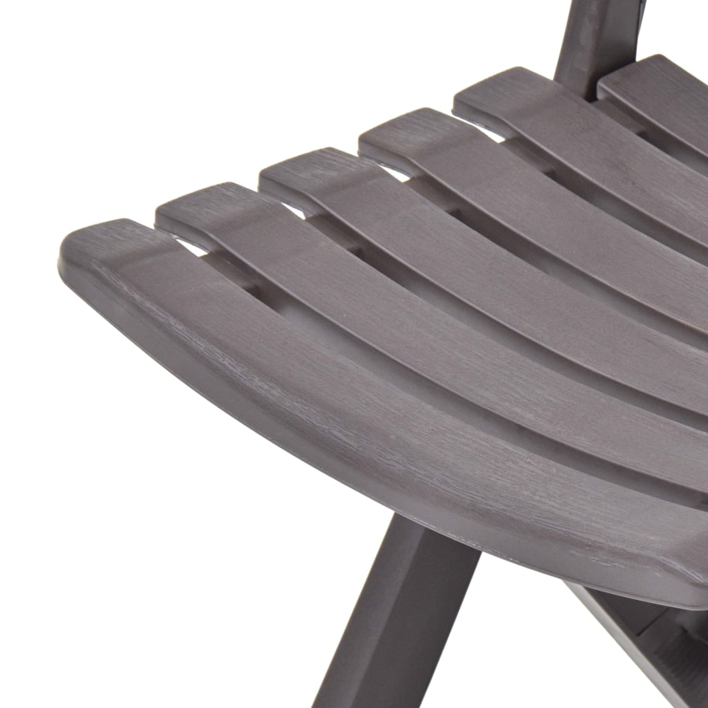 vidaXL Skladacie záhradné stoličky 2 ks, plast, farba mokka