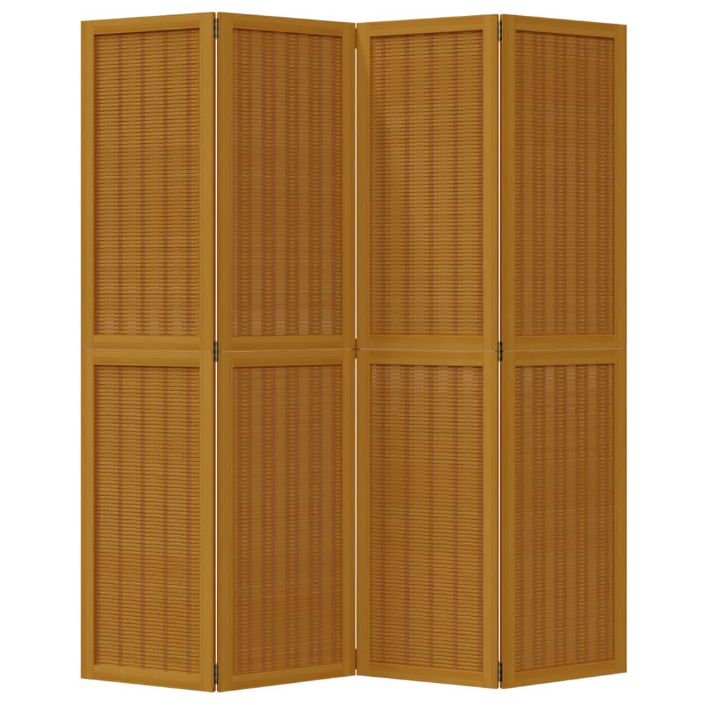 vidaXL Paraván, 4 panely, hnedý, masívne drevo paulovnie