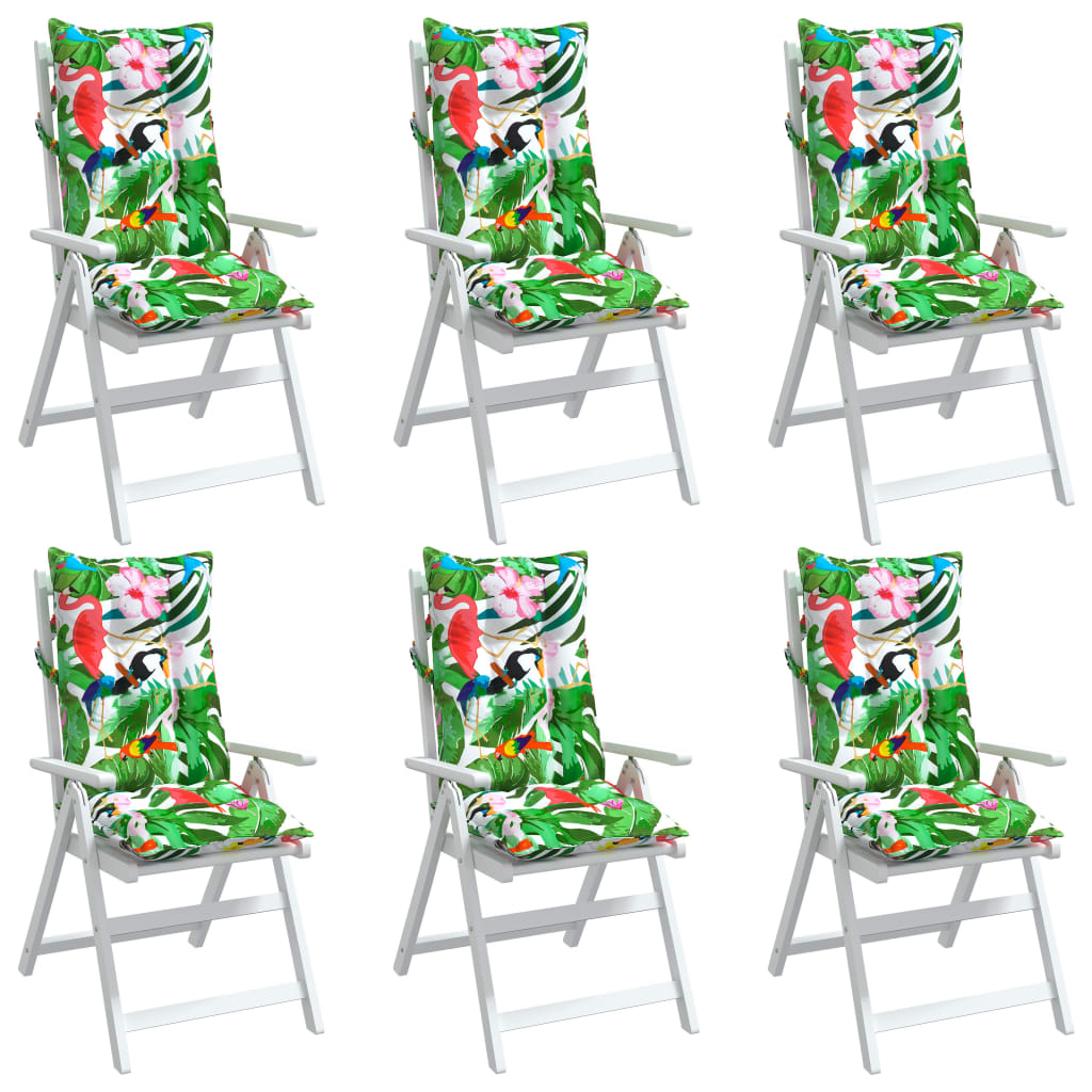 vidaXL Podušky na stoličky s vysokým operadlom 6 ks viacfarebné látka