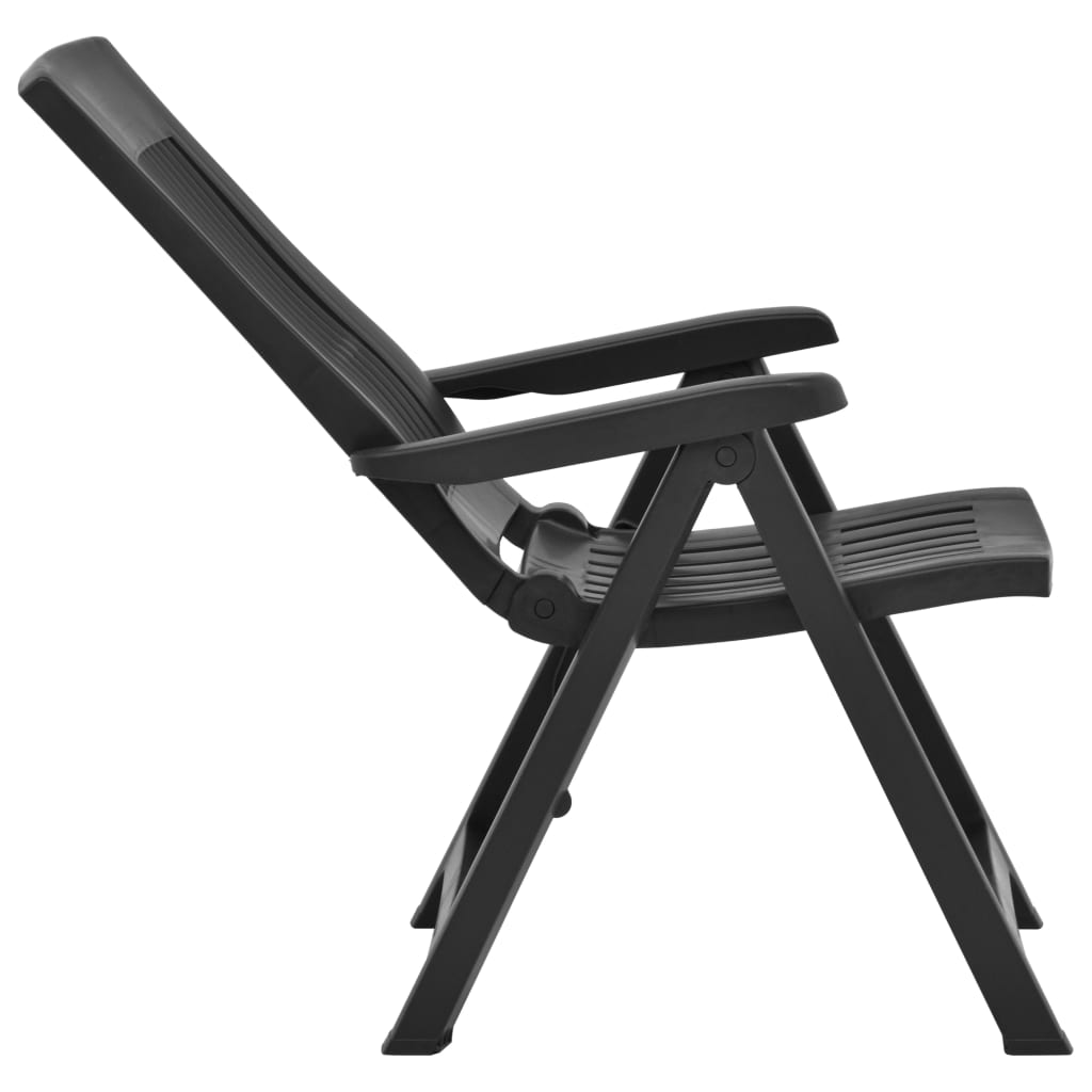 vidaXL Sklápacie záhradné stoličky 2 ks, plast, antracitové