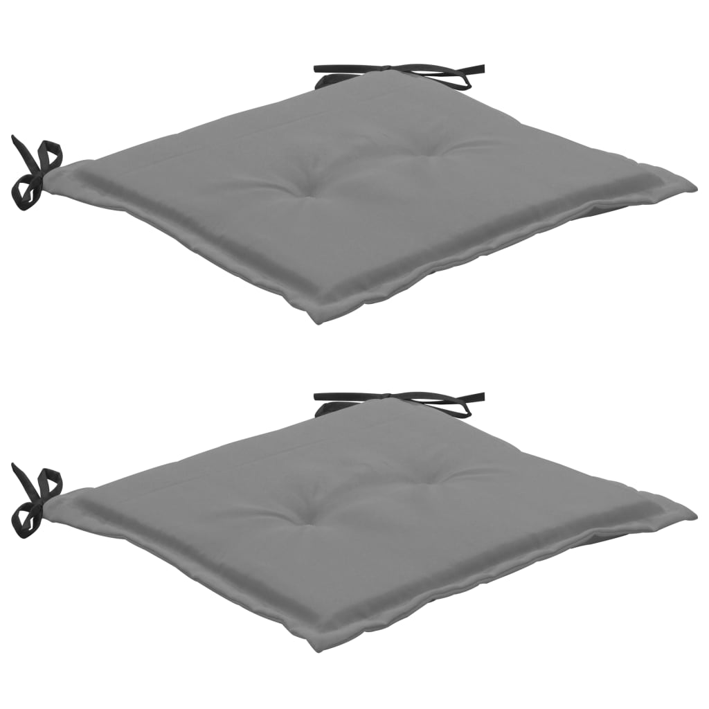 vidaXL Podložky na záhradné stoličky 2 ks, čierno sivé 50x50x3 cm