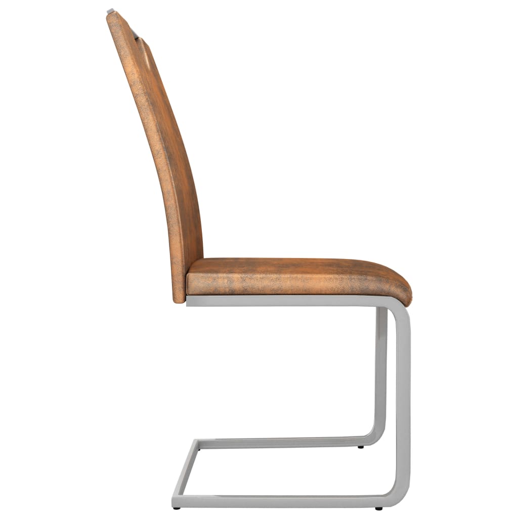 vidaXL Jedálenské stoličky 4 ks semišovo hnedé umelá koža