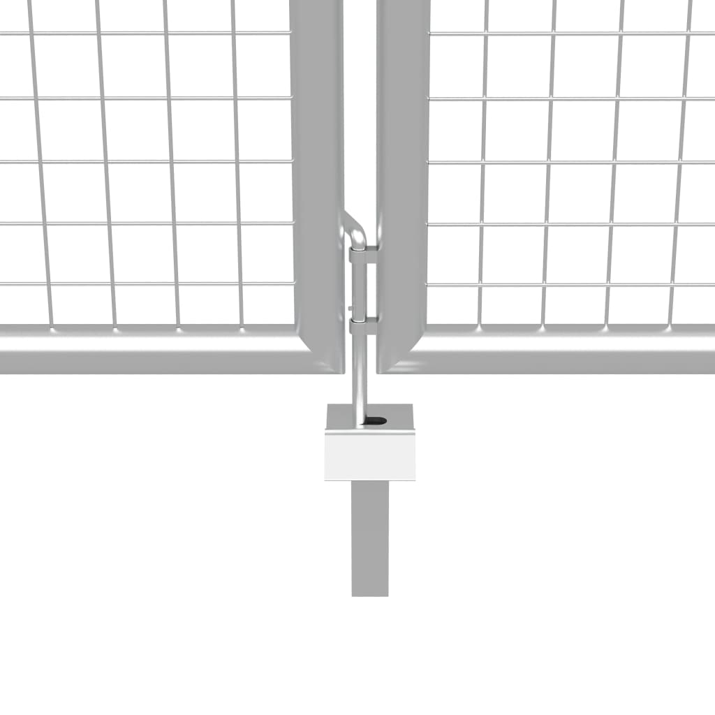 vidaXL Záhradná brána, pozinkovaná oceľ 415x225 cm, strieborná