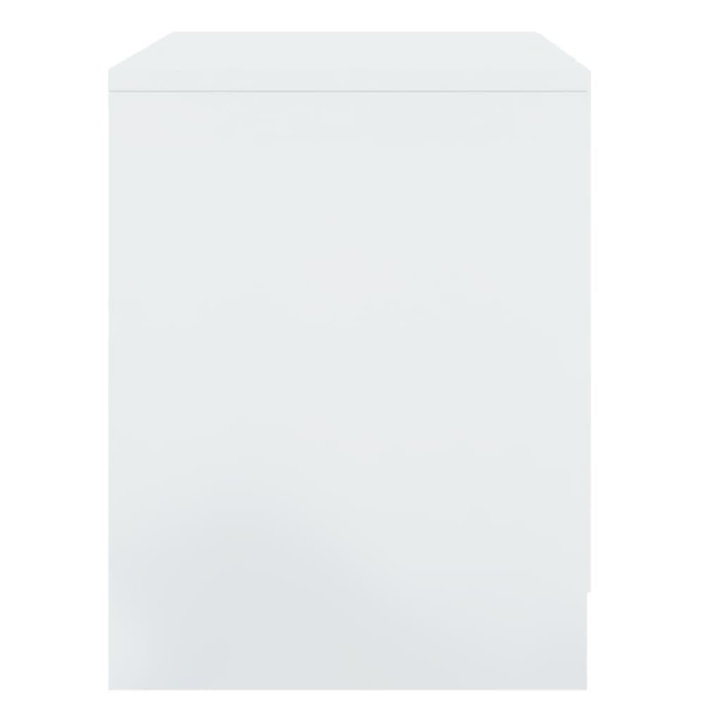 vidaXL Nočný stolík lesklý biely 45x34,5x44,5 cm drevotrieska