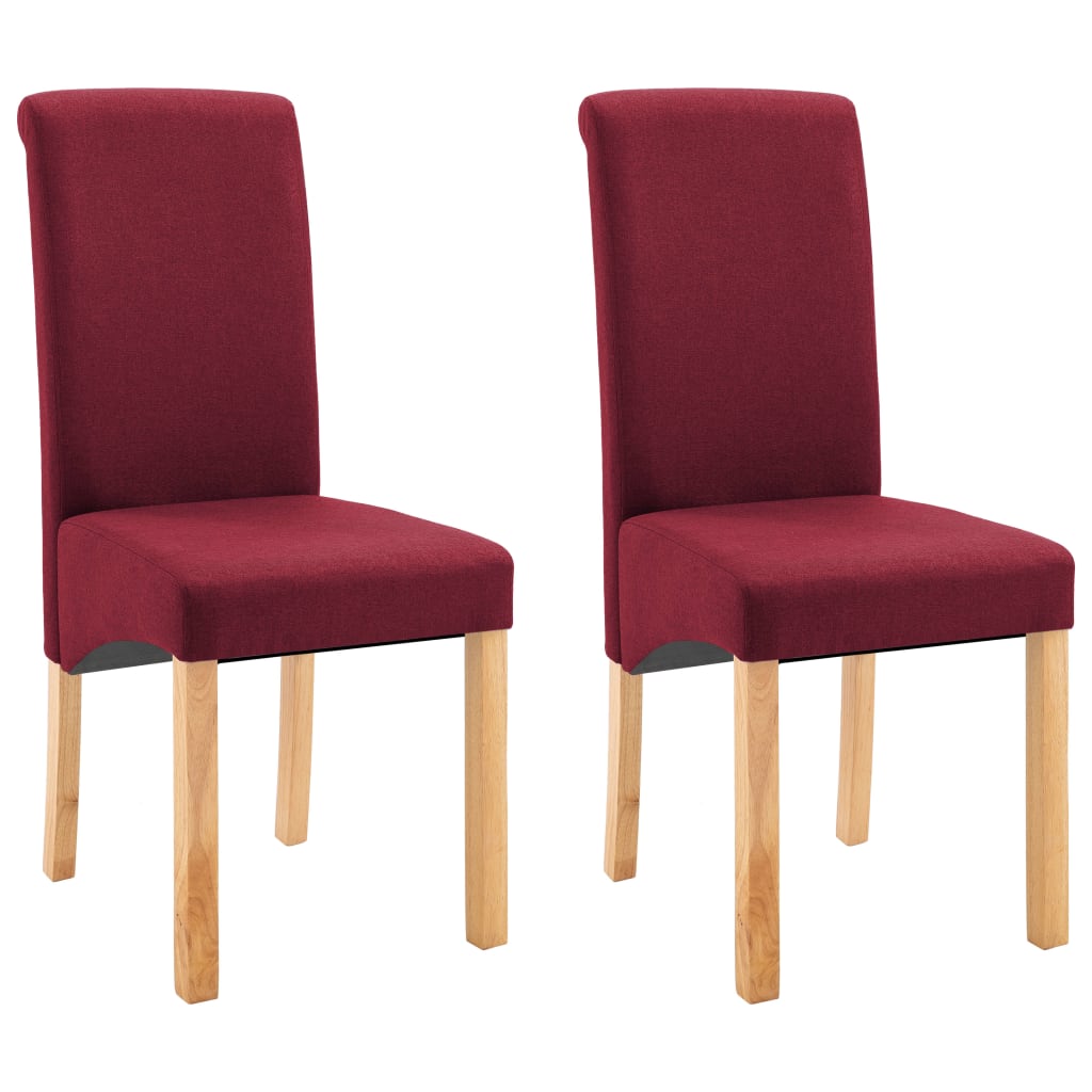 vidaXL Jedálenské stoličky 2 ks červené látkové