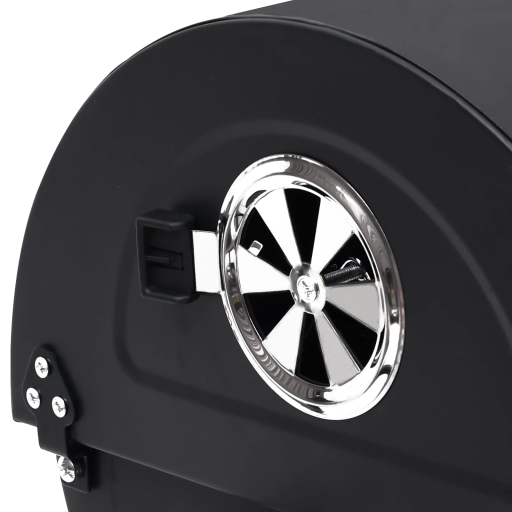 vidaXL Sudový gril s kolieskami a policami čierna oceľ 115x85x95 cm