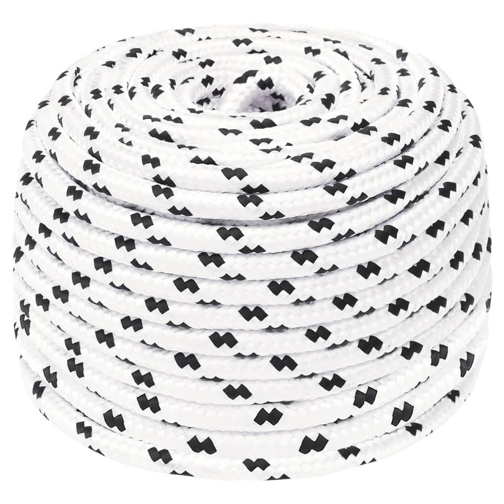 vidaXL Pracovné lano biele 10 mm 100 m polyester