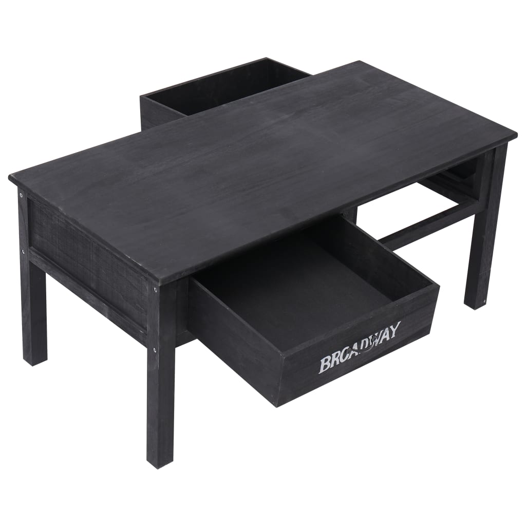 vidaXL Konferenčný stolík čierny 100x50x45 cm drevený