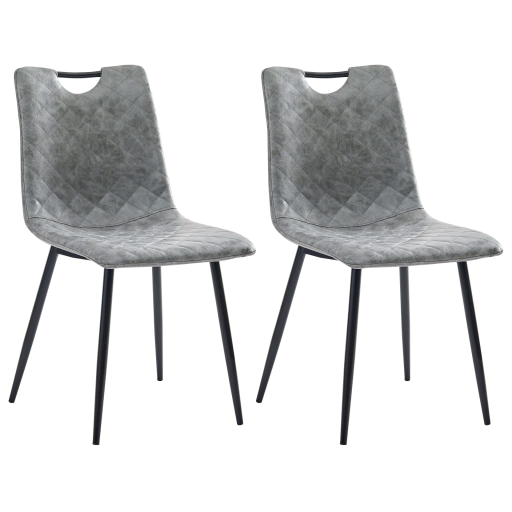 vidaXL Jedálenské stoličky 2 ks, tmavosivé, umelá koža