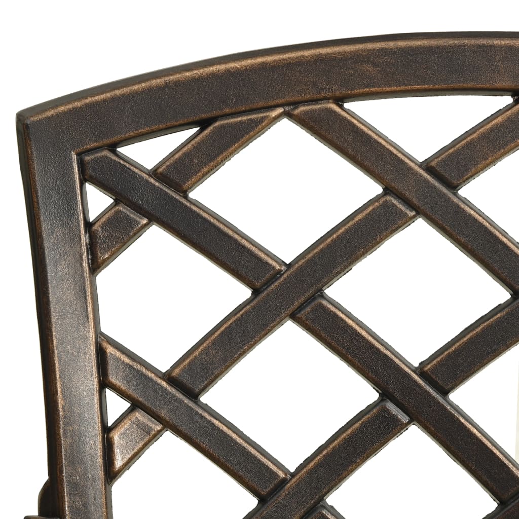 vidaXL Záhradné stoličky 4 ks odlievaný hliník bronzové