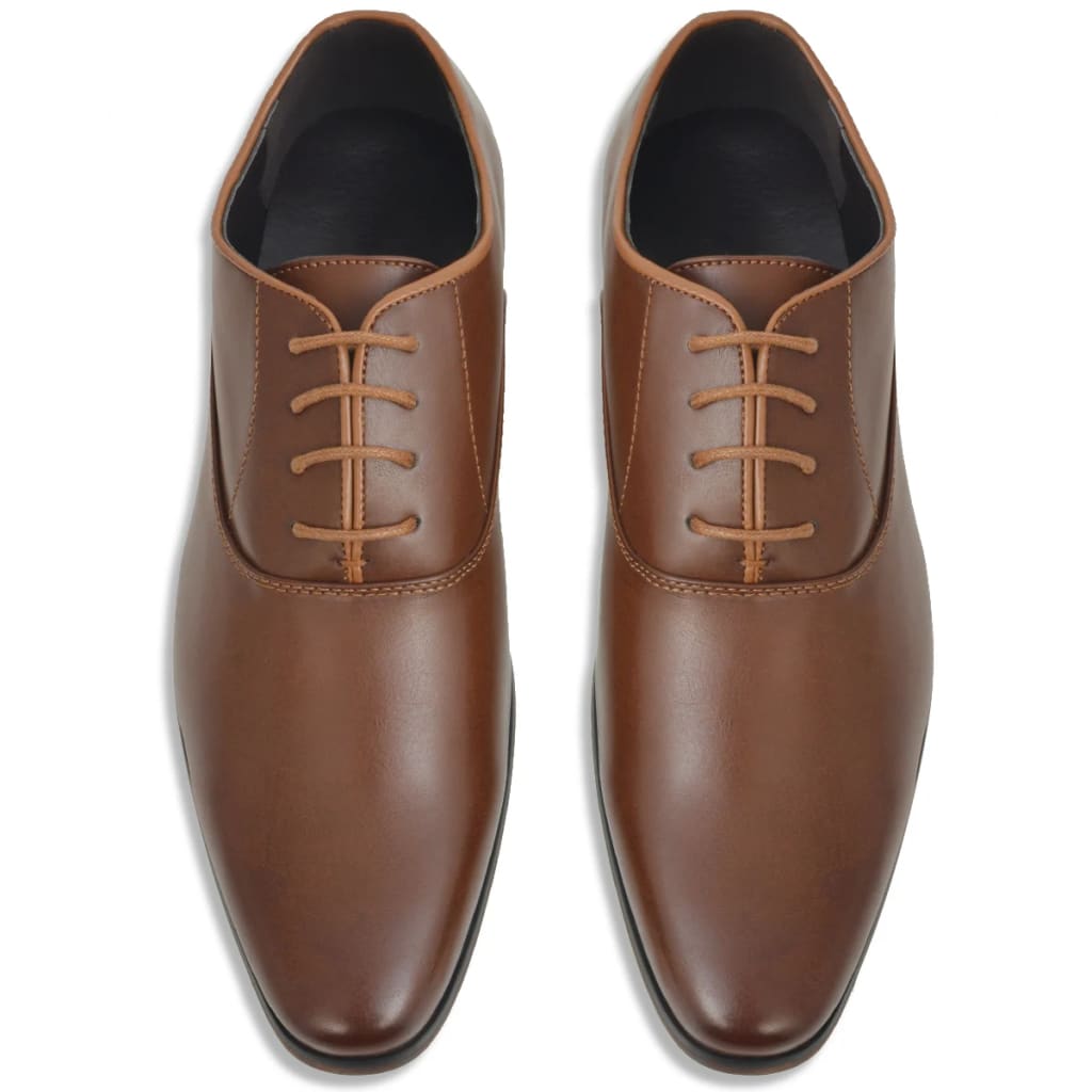 vidaXL Pánske formálne šnurovacie topánky, hnedé, veľkosť 42, PU koža