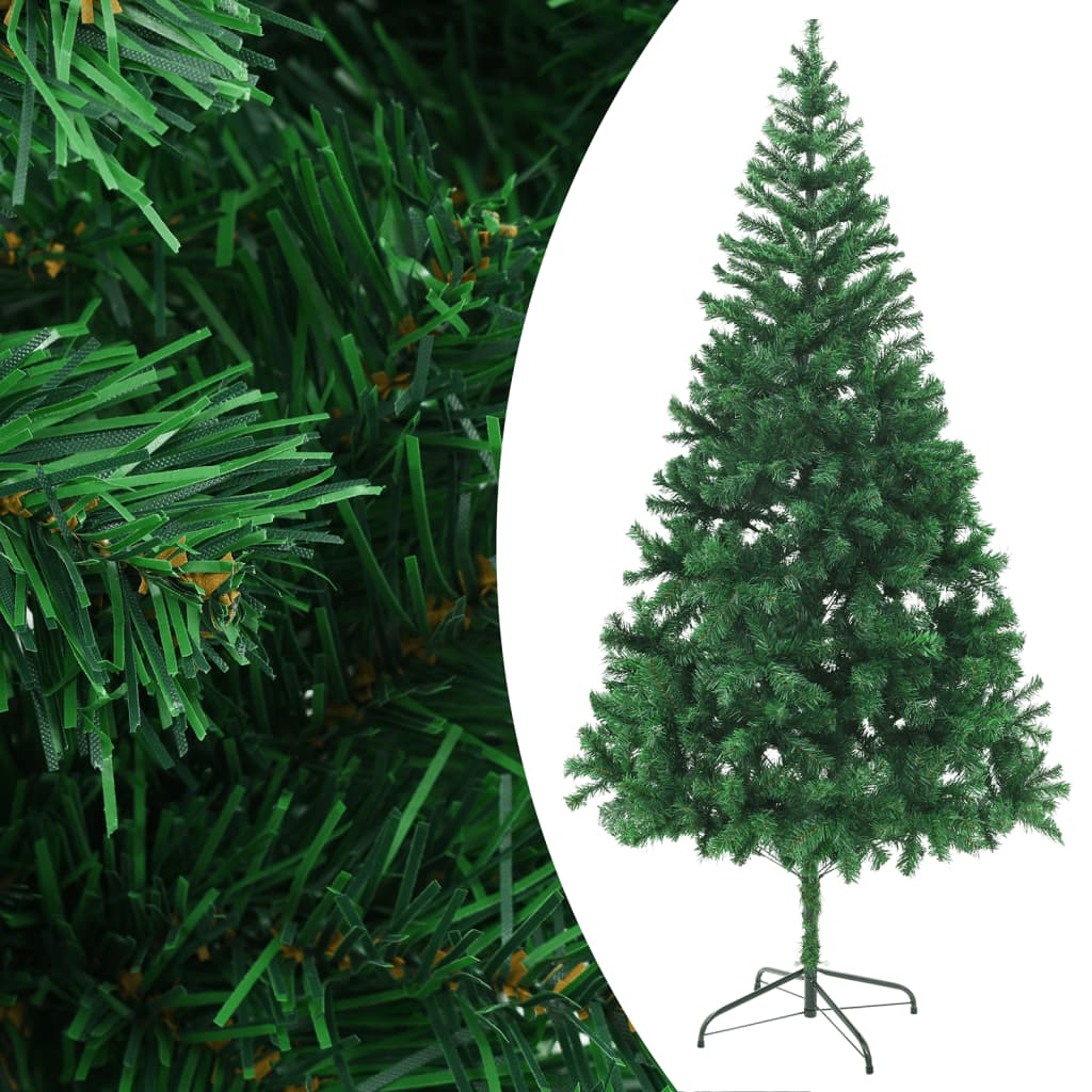 vidaXL Osvetlený umelý vianočný stromček 210 cm, 910 vetvičiek