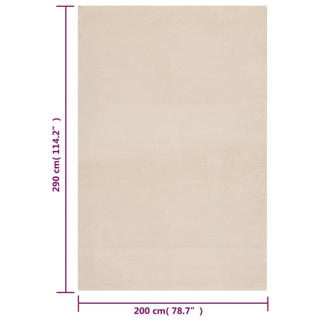 vidaXL Prateľný koberec, huňatý, krátky vlas 200x290 cm, protišmykový