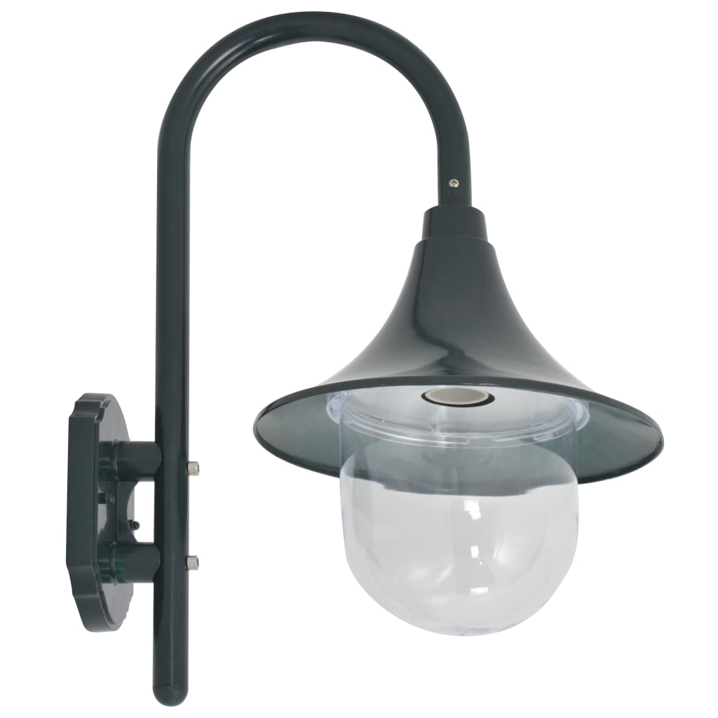 vidaXL Záhradná nástenná lampa E27 42 cm hliníková tmavozelená