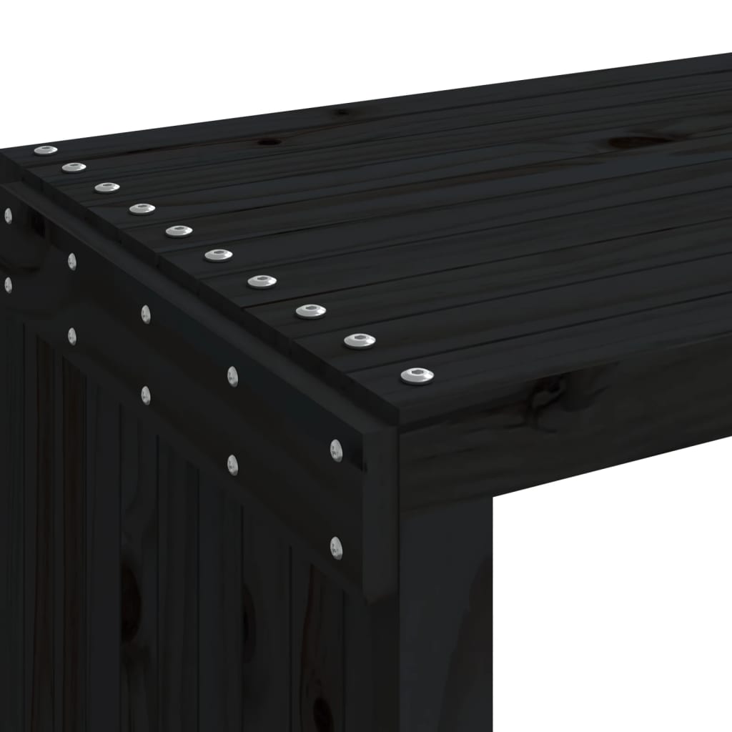 vidaXL Záhradná lavička výsuvná čierna 212,5x40,5x45cm masív. borovica
