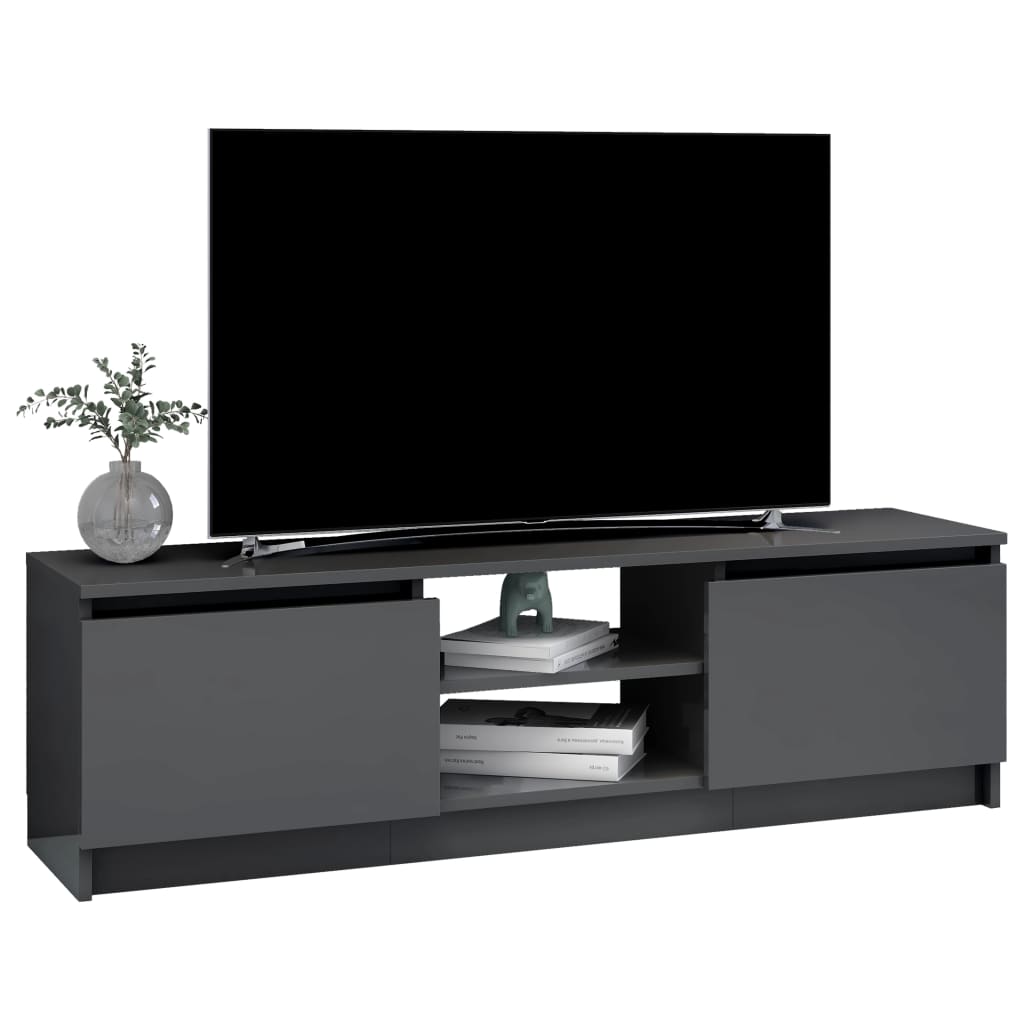 vidaXL TV skrinka, lesklá sivá 120x30x35,5 cm, drevotrieska