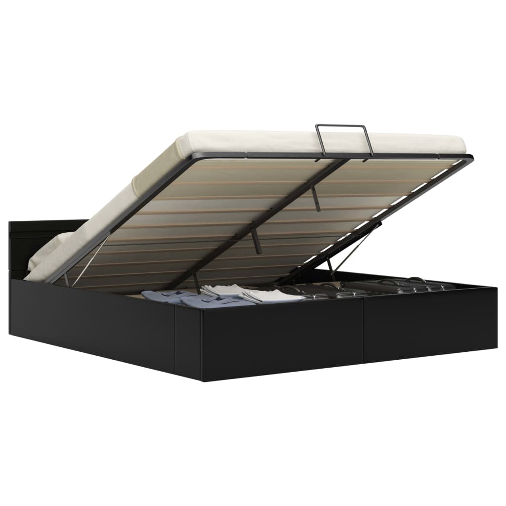 vidaXL Hydraulický posteľný rám+úložný priestor, LED, 160x200 cm