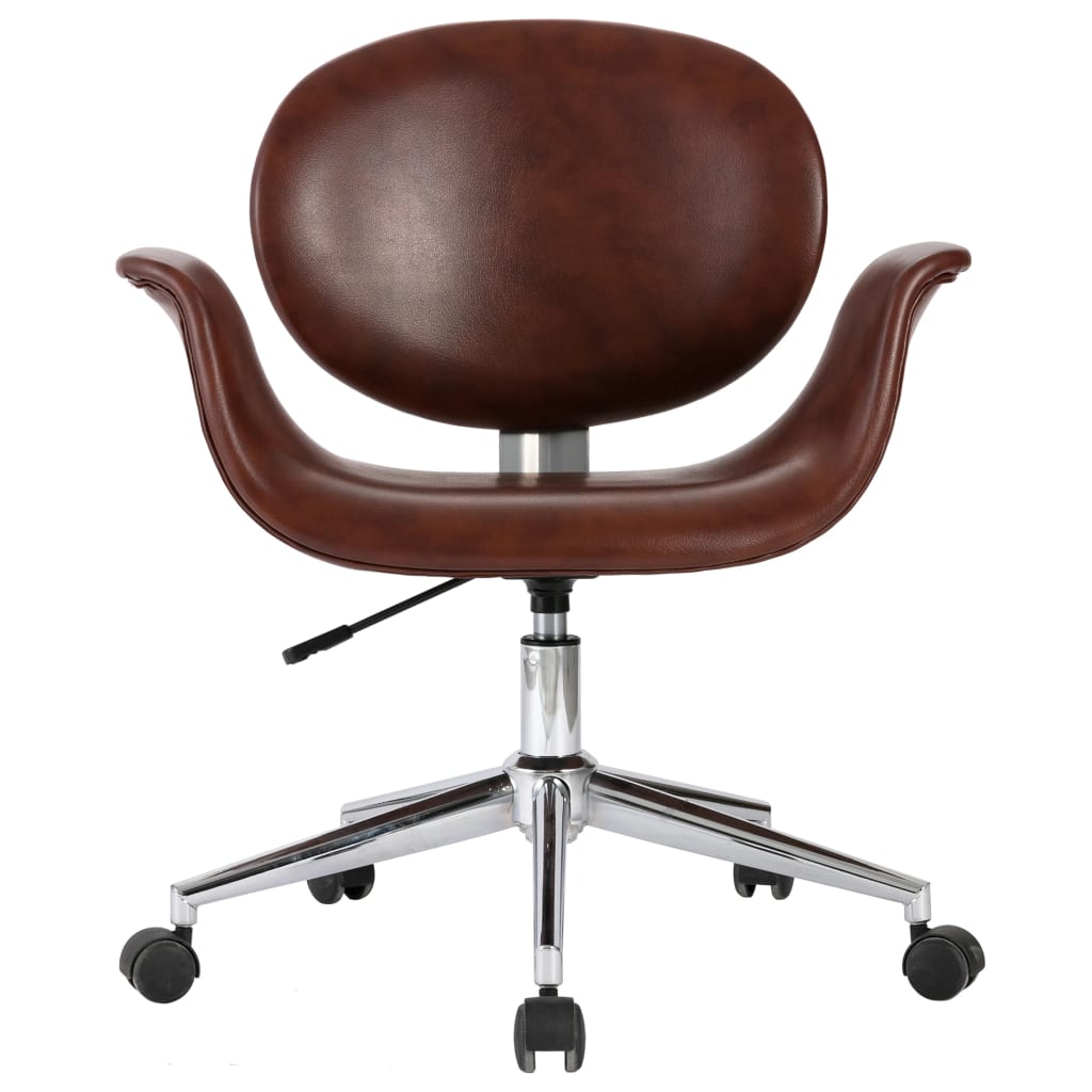 vidaXL Otočná jedálenská stolička, hnedá, umelá koža