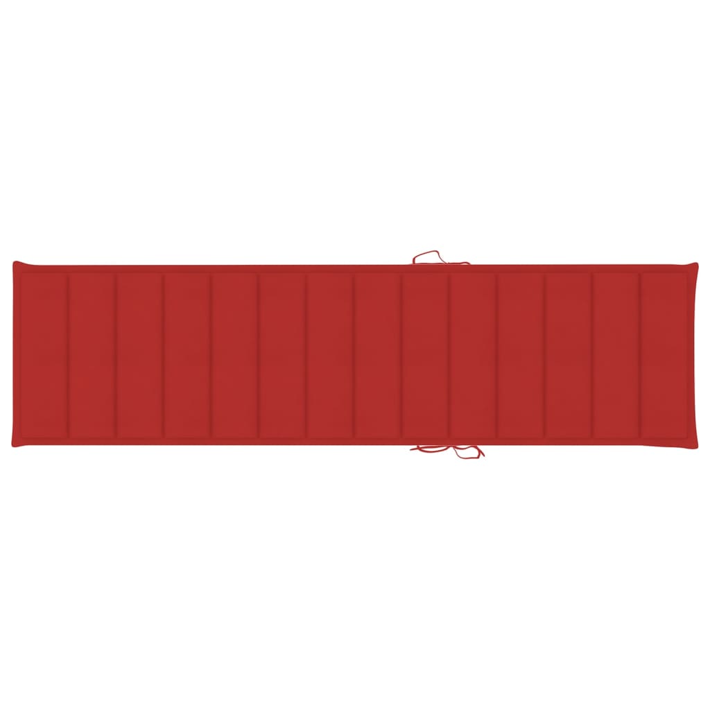 vidaXL Lehátka s vankúšmi 2 ks červené teakové drevo
