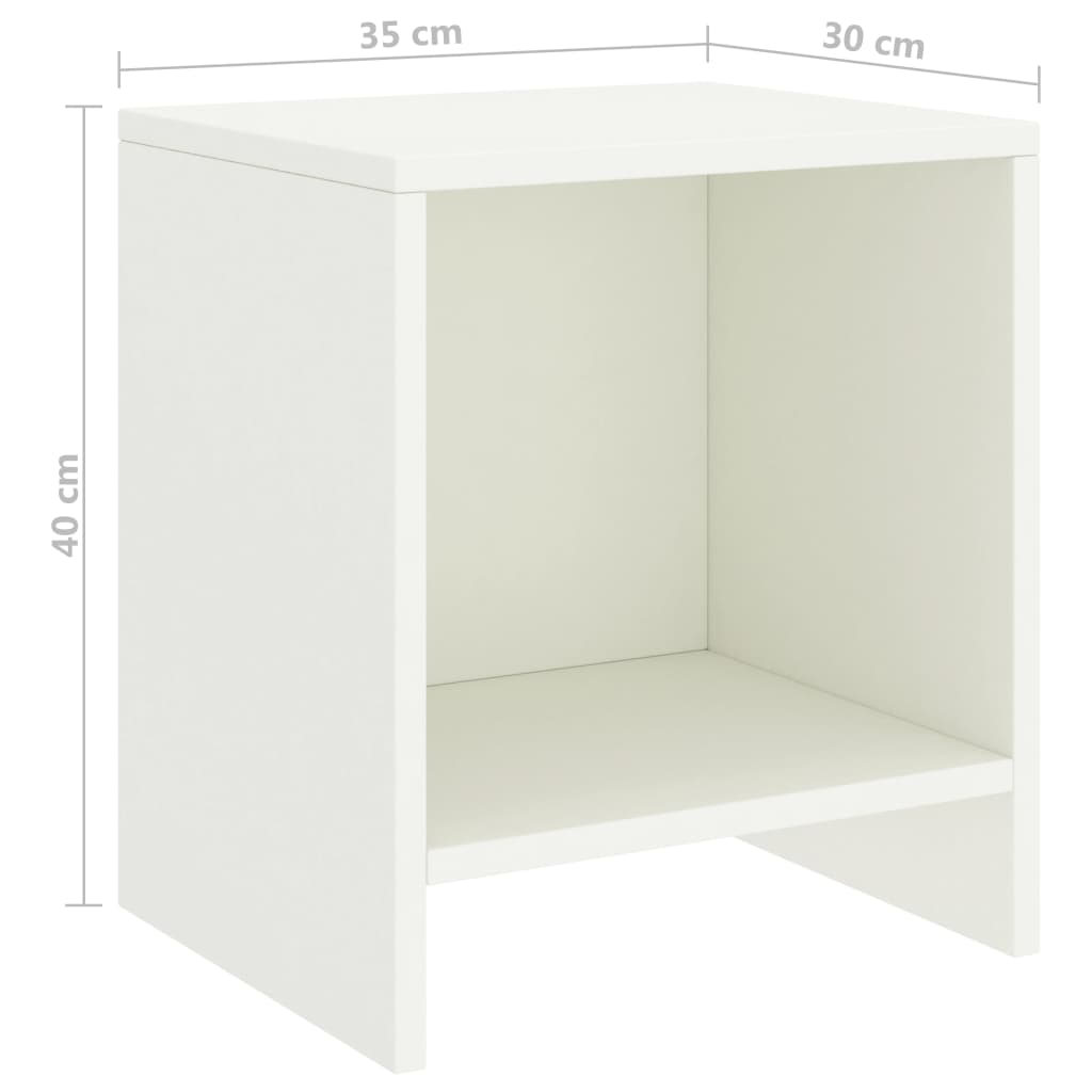 vidaXL Nočné stolíky 2 ks biele 35x30x40 cm borovicový masív
