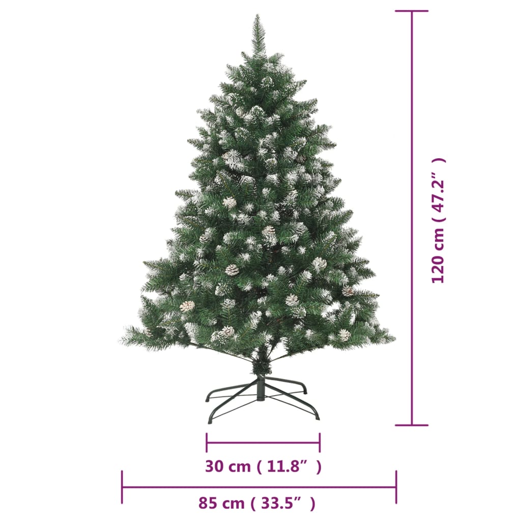 vidaXL Umelý vianočný stromček s podstavcom 120 cm PVC