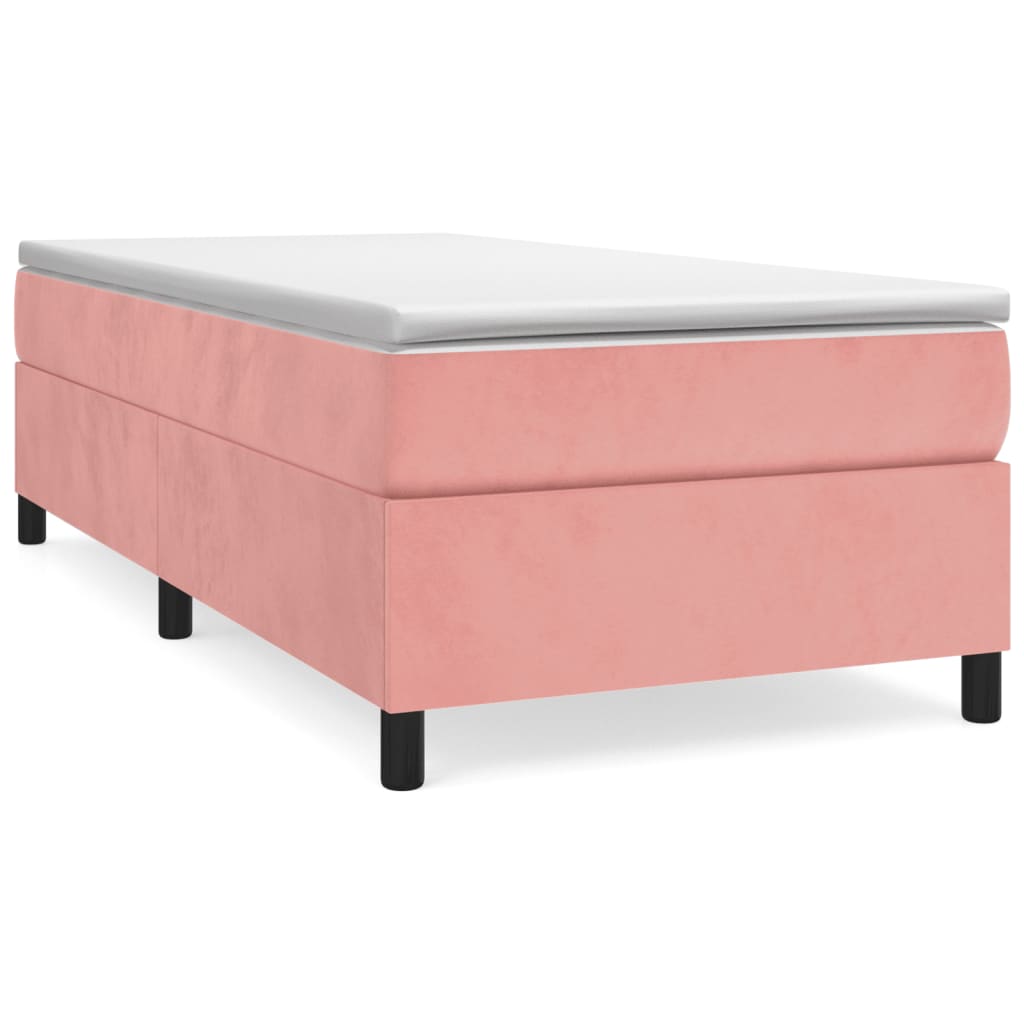 vidaXL Rám postele ružový 90x190 cm zamat