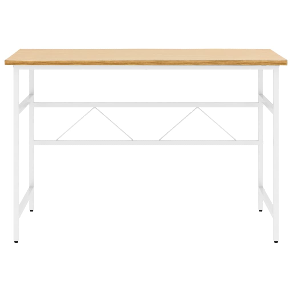 vidaXL Počítačový stôl biely a svetlý dub 105x55x72 cm MDF a kov