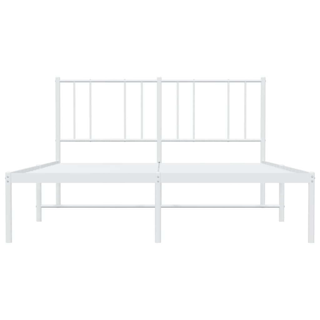 vidaXL Kovový rám postele s čelom biely 160x200 cm