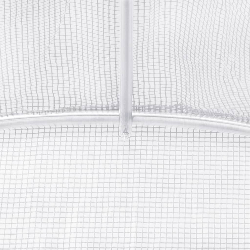 vidaXL Fóliovník s oceľovým rámom biely 4 m² 2x2x2 m