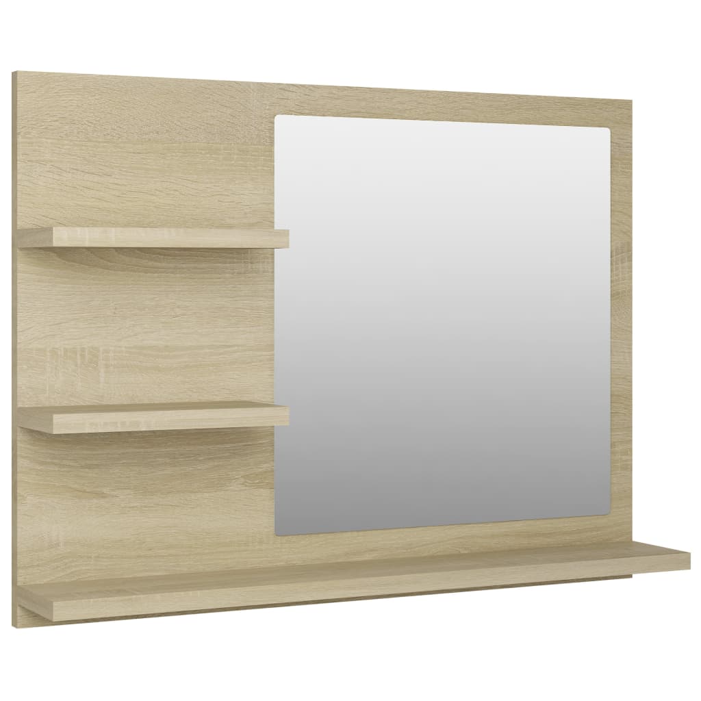 vidaXL Kúpeľňové zrkadlo, dub sonoma 60x10,5x45 cm, kompozitné drevo
