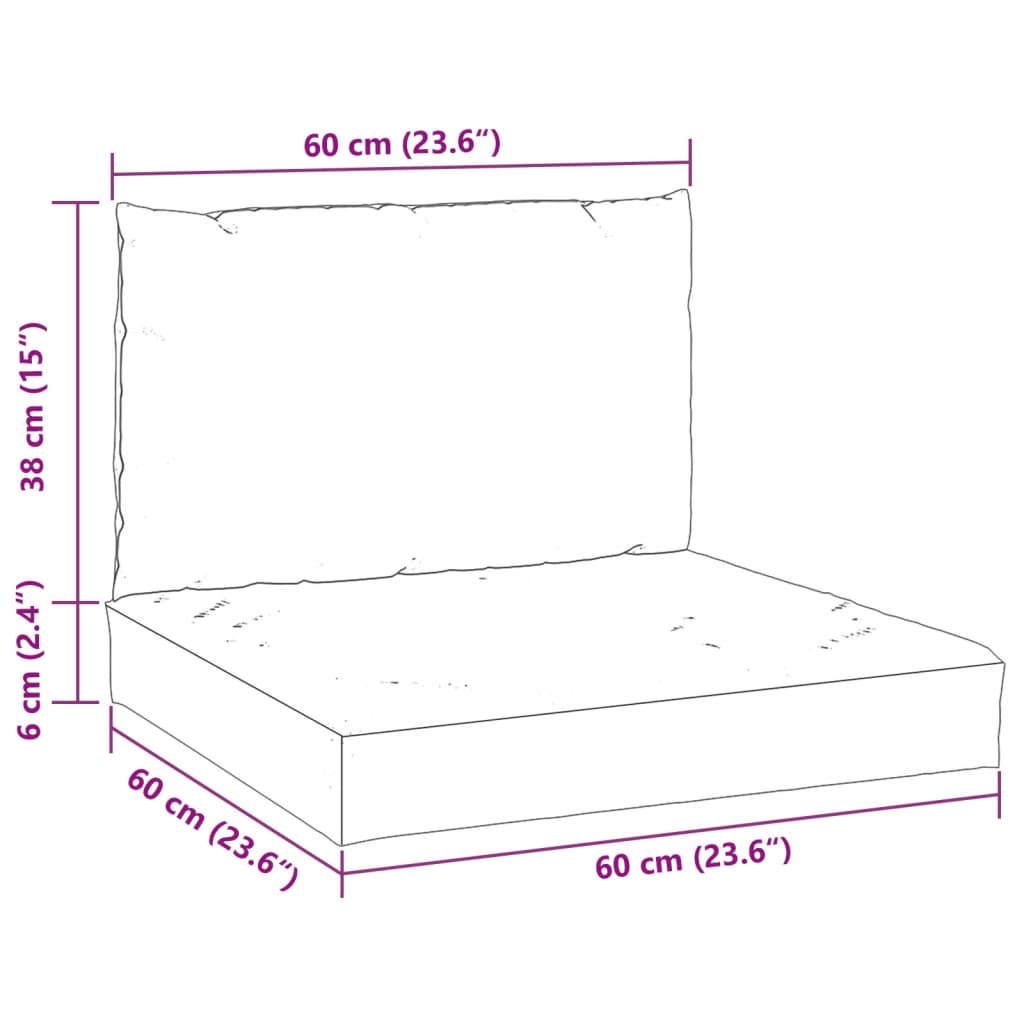 vidaXL Podložky na paletový nábytok 2 ks, sivé, oxfordská látka
