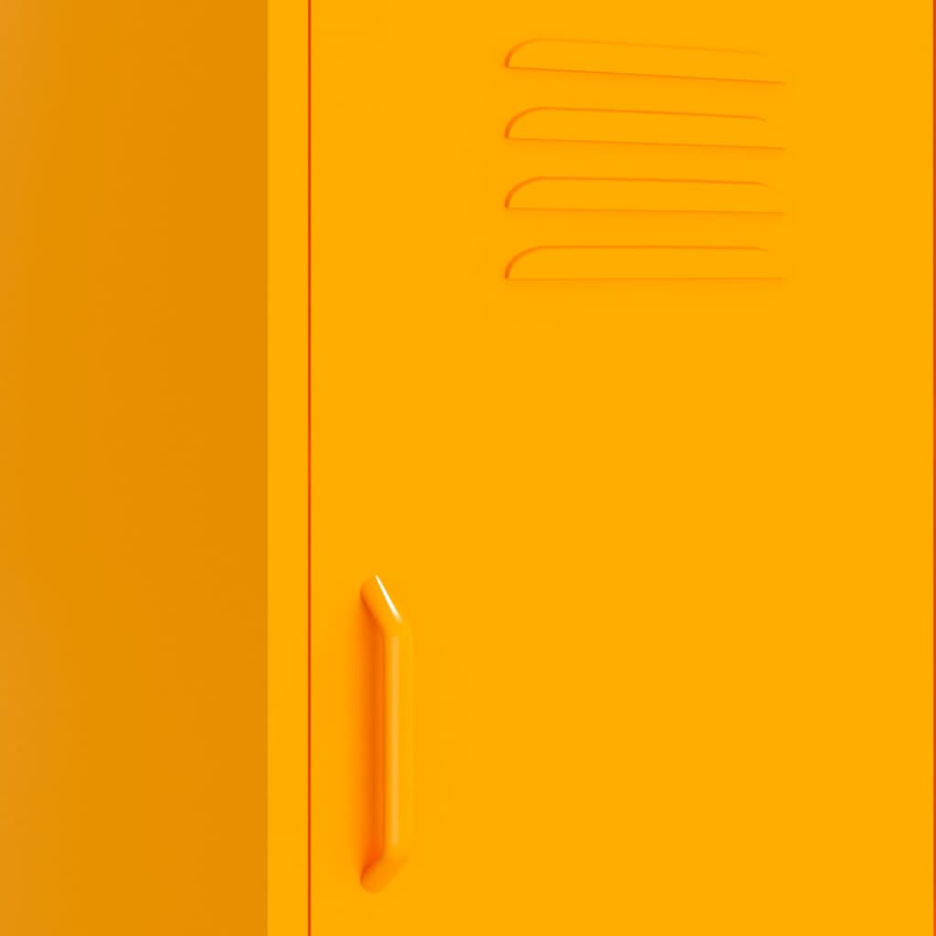 vidaXL Úložná skrinka horčicovo-žltá 42,5x35x101,5 cm oceľ