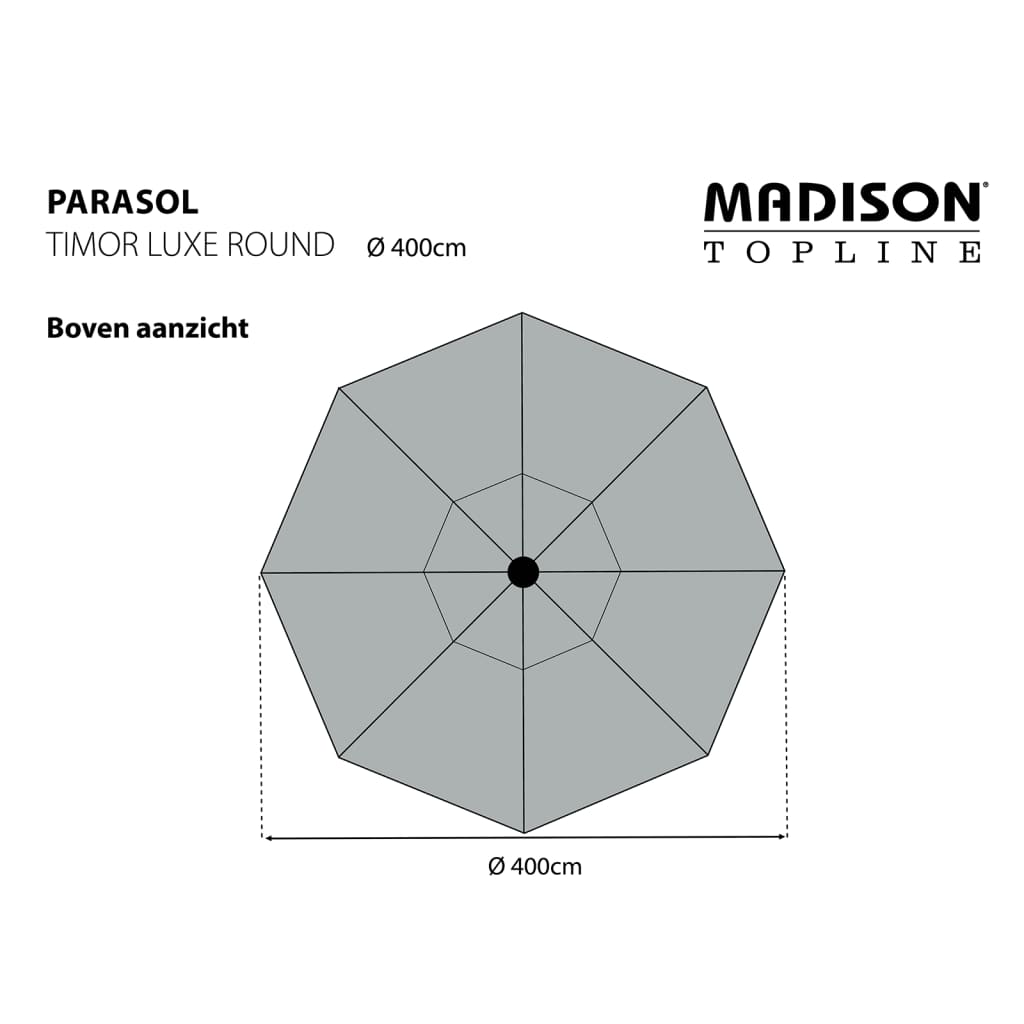 Madison Slnečník Timor Luxe 400 cm, sivý PAC8P014