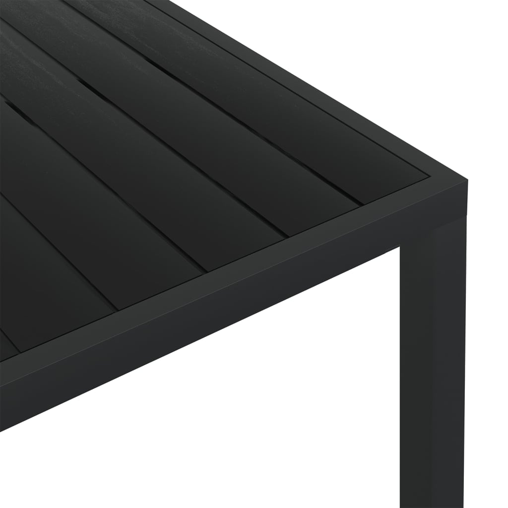 vidaXL Záhradný stôl, čierny 150x90x74 cm, hliník a WPC