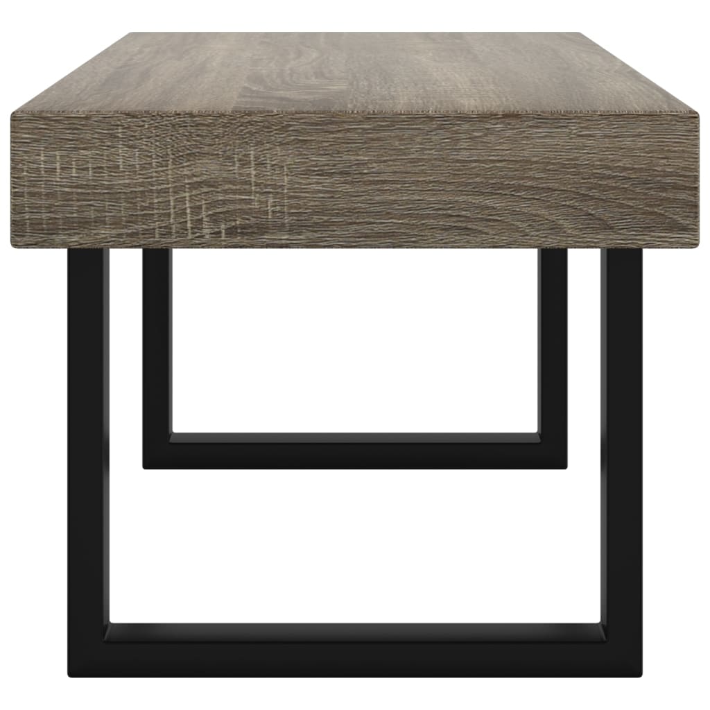 vidaXL Konferenčný stolík sivý a čierny 90x45x40 cm MDF a železo