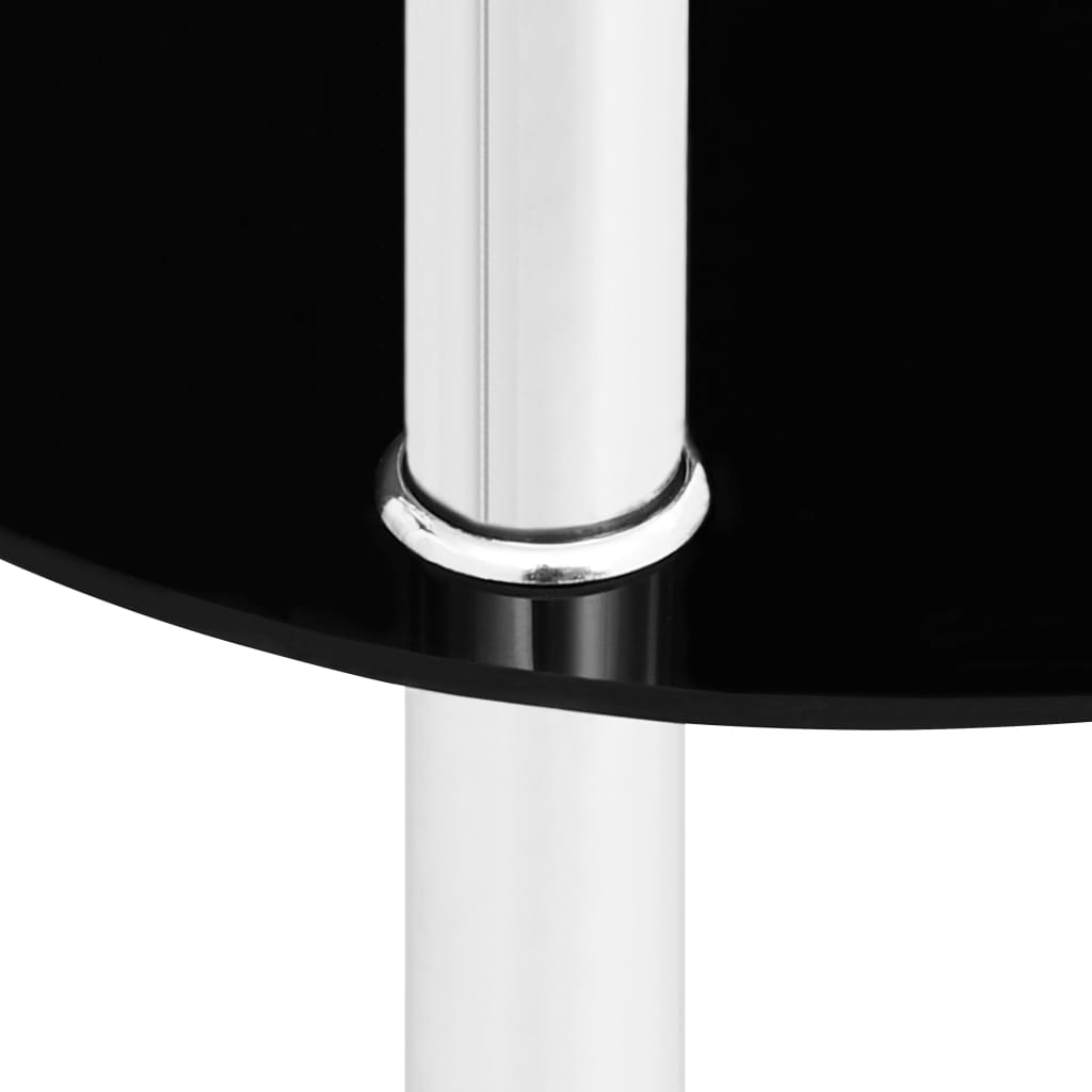 vidaXL Stolík, 2 poličky, priehľadný a čierny 38x38x50cm, tvrdené sklo