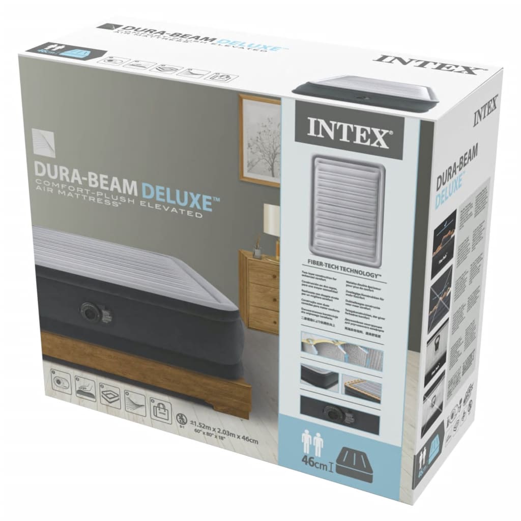 Intex Nafukovací matrac Dura-Beam Deluxe Comfort Plush 152x203x46 cm
