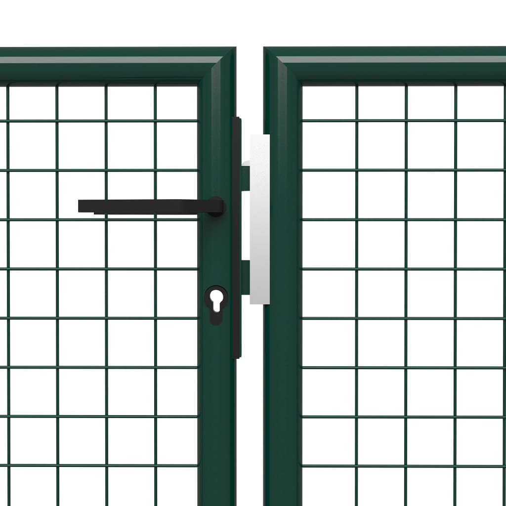 vidaXL Záhradná brána, oceľ 400x150 cm, zelená