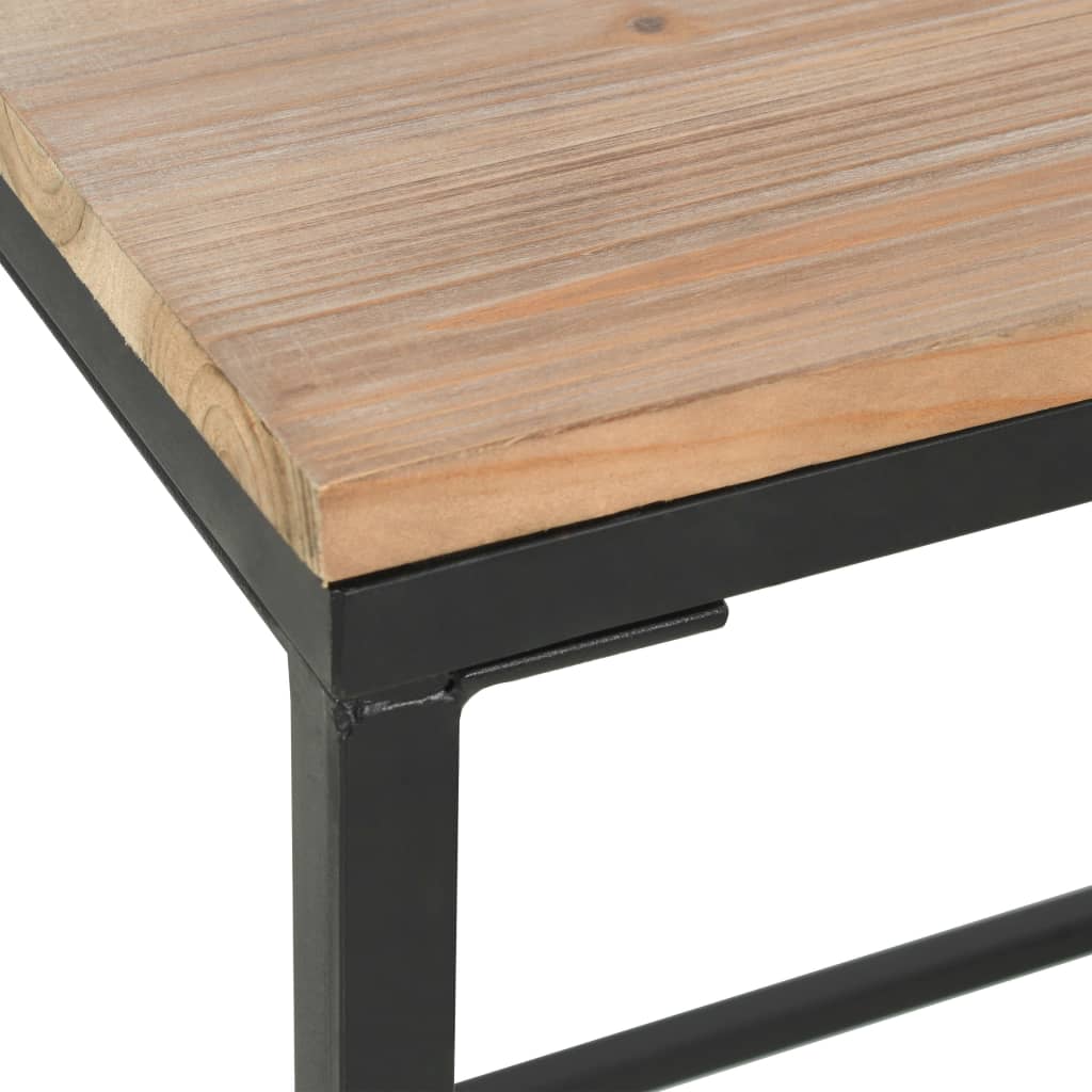 vidaXL Stôl s podstavcom, masívne jedľové drevo a oceľ, 100x50x76 cm