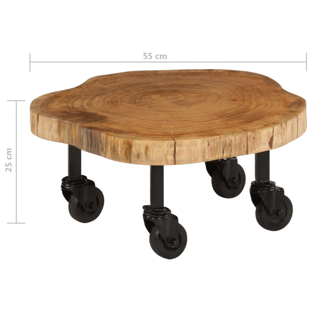 vidaXL Konferenčný stolík masívne akáciové drevo 60x55x25 cm