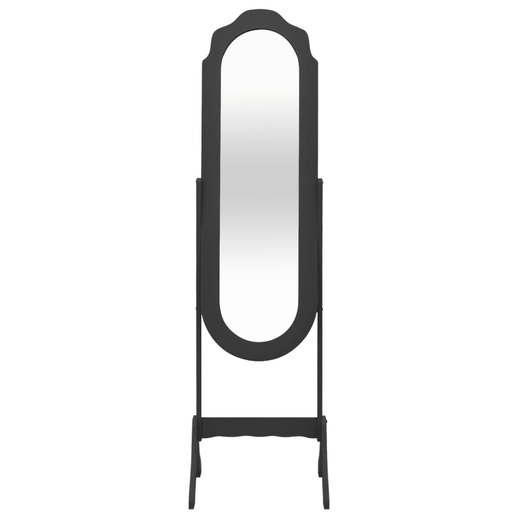 vidaXL Voľne stojace zrkadlo čierne 45,5x47,5x160 cm kompozitné drevo