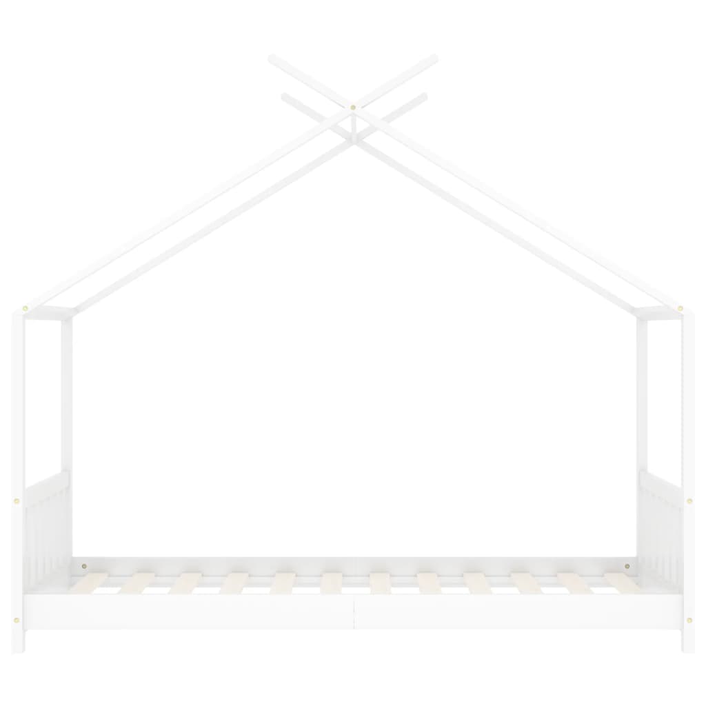 vidaXL Detský posteľný rám biely 80x160 cm borovicový masív