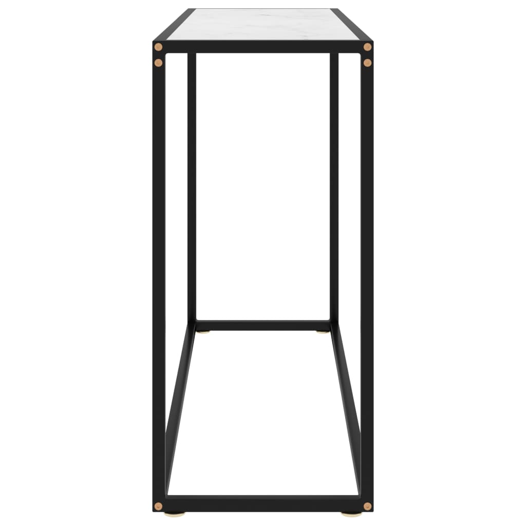 vidaXL Konzolový stolík biely 100x35x75 cm tvrdené sklo