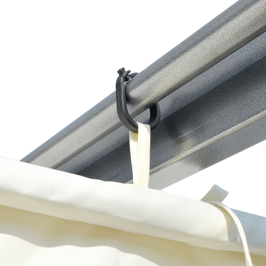 vidaXL Oceľová pergola so zaťahovacou strechou, krémovo biela, 3x3 m